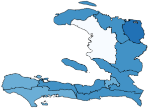 Figure 6.2.a maps the multidimensional poverty headcount with no difficulty at the regional level in Haiti