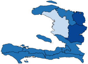 Figure 6.2.b maps the multidimensional poverty headcount with some difficulty at the regional level in Haiti